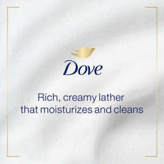 Dove hand wash being poured and lathered for cleansing and hydration.