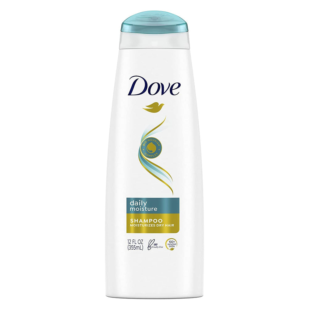 Dove Champú Hidratación Diaria: botella visible para cabello suave