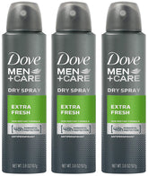 Dove Antitranspirante Extra Fresco para Hombre, paquete de tres, uso diario.