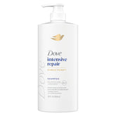 Champú Dove Intensive Repair para cabello dañado: fortalece desde la primera lavada.
