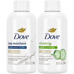 Dove lavado corporal de viaje en dúo, ideal para maleta y viaje
