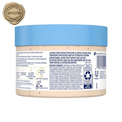 Dove Macadamia & Rice Milk being massaged on wet skin for gentle exfoliation.