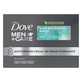 Dove Men+Care Bar 3-en-1 con aroma azul eucalipto y abedul, suaviza la piel.
