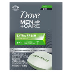 Diseño patentado Dove Men+Care ergonómico para manejo cómodo durante la ducha.