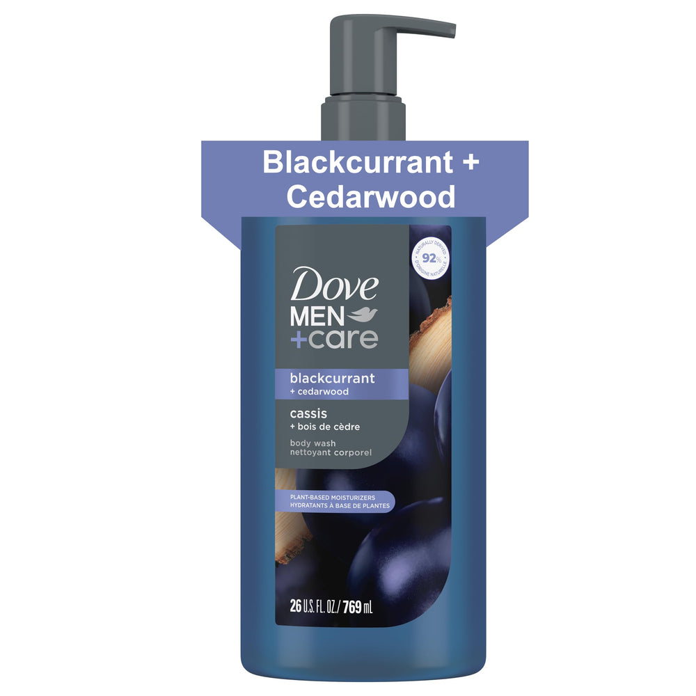 Dove Men+Care botella frontal, limpieza suave y aroma vigorizante