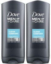 Dove Men Care, botella vertida, cuidado suave para rostro y cuerpo.