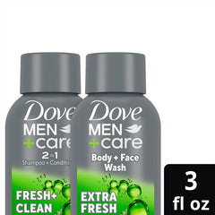 Dove Men+Care champu-2-en-1-mentol-refrescante-3-oz: formato viaje practico.