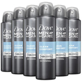 Dove Men+Care Clean Comfort 6-pack front view for everyday freshness.