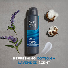 Dove Men+Care Clean Comfort front view of the can for quick use.