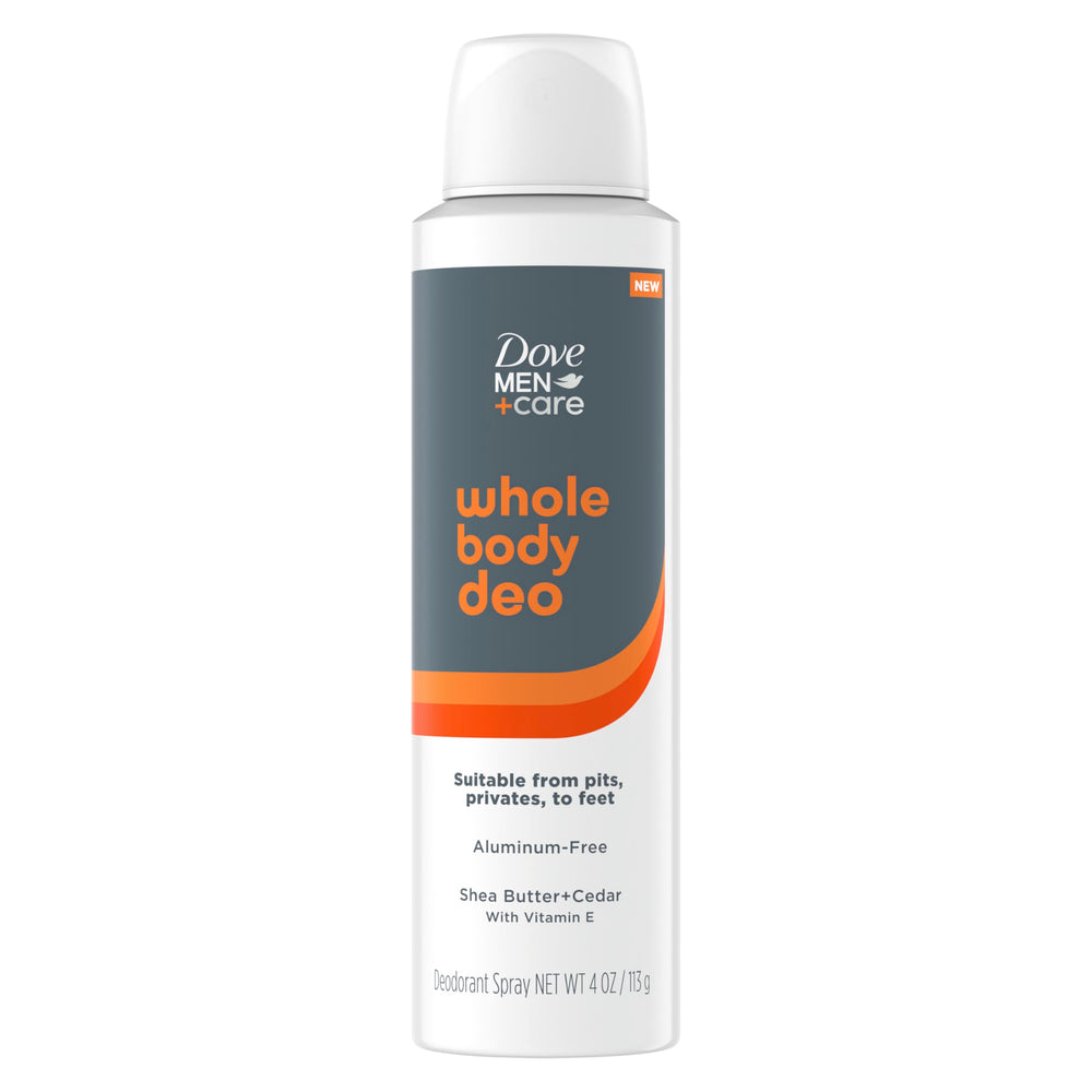 Dove Men+Care Deo de cuerpo con manteca de karité para piel suave.