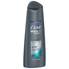 Dove Men+Care Dermacare, botella, dos en uno para cabello limpio y fortalecimiento.