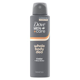 DOVE MEN + CARE desodorante para cuerpo entero en frasco, protección diaria sin aluminio.