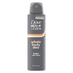 DOVE MEN + CARE desodorante para cuerpo entero en frasco, protección diaria sin aluminio.