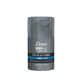 Dove Men+Care Hydrate Face Lotion SPF 15 bottle shown for everyday moisture and sun protection.