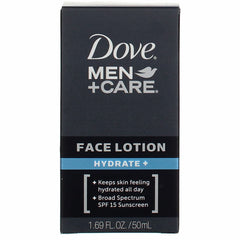 Aplicación rápida sin sensación grasa, Dove Men+Care Hydrate Plus para uso diario.