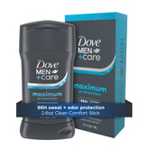 Dove Men+Care Invisible Solid Stick, presentación del producto, protección duradera para la piel.