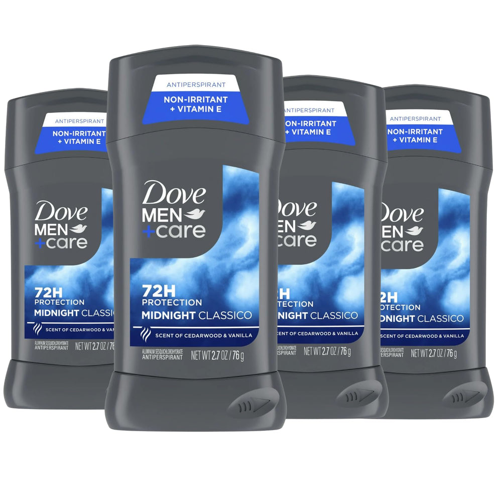 Dove Men+Care Midnight Classico bottle close-up highlighting fragrance and protection