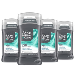 Dove Men+Care Moon Oasis deodorant stick application for all-day freshness.
