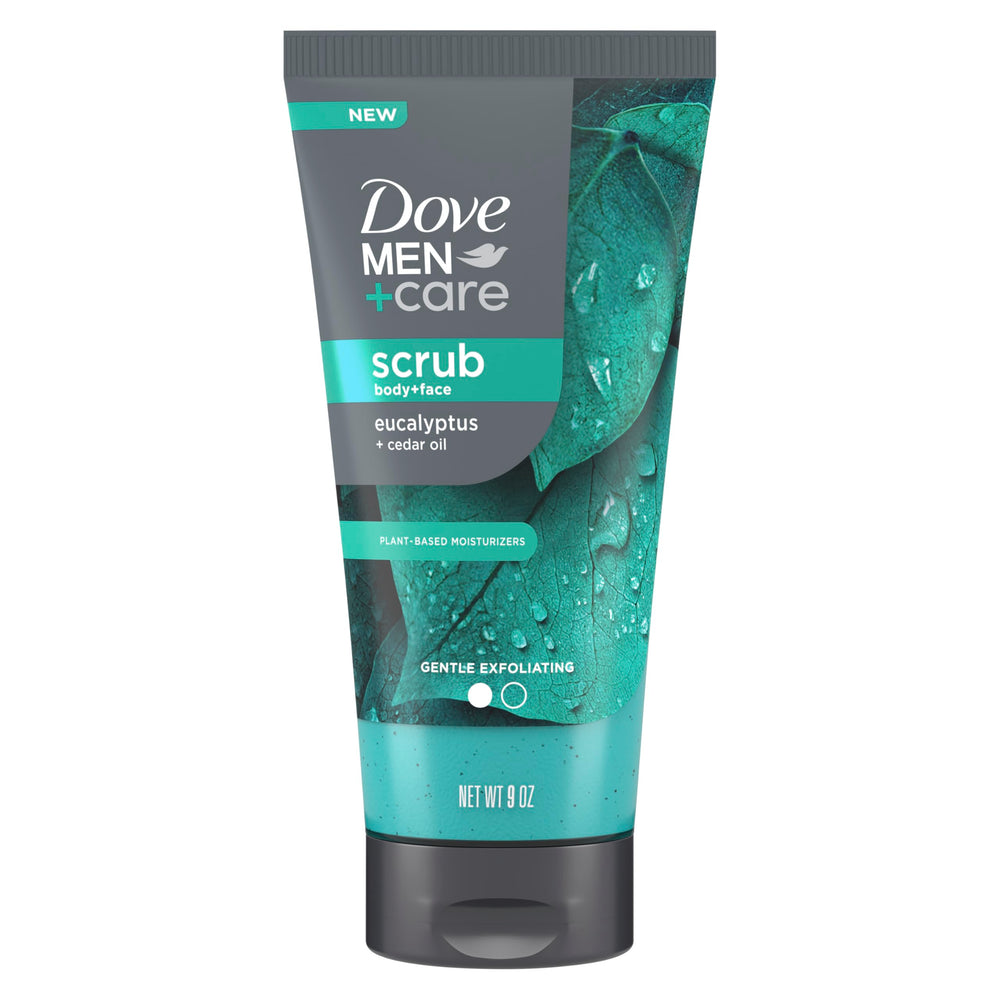 DOVE MEN + CARE Scrub Eucalipto: exfoliación suave para piel limpia