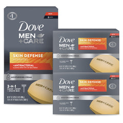 Dove Men+Care Skin Defense pack of 14 for daily antibacterial cleansing.