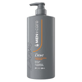Dove Men Care Thick Strong shampoo bottle showing 2-in-1 care for stronger hair