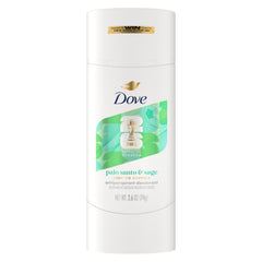 Dove Palo Santo & Sage solid stick packaging front highlighting 72-hour protection.
