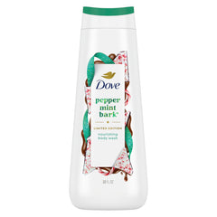 Dove Peppermint Bark Body Wash bottle ready for a refreshing shower.