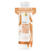 Dove Plant Milk Ducha Corporal coco lychee, espuma cremosa para piel suave.