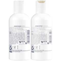 Dove champú primer plano con complejo bio-nutritivo para reparación intensiva.