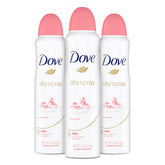 Dove Rose Petals Dry Spray bottle showing 48 hour protection and soft underarms