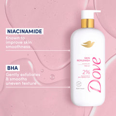 Dove Serum Body Wash primer plano de textura tipo serum y niacinamida