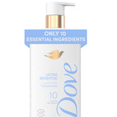 Dove Serum: botella hidratante para piel sensible.