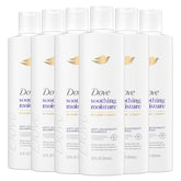 Dove Soothing Moisture Derma Shampoo bottle front highlighting flaky scalp relief
