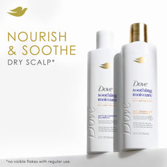 Dove Soothing Moisture Derma Shampoo on wet hair for gentle cleansing and moisture