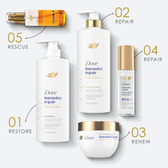 Dove Suero amino glutamico: nutrición localizada para el cabello.