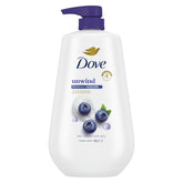 Dove Unwind arándano leche de luna, ducha calmante y piel suave.