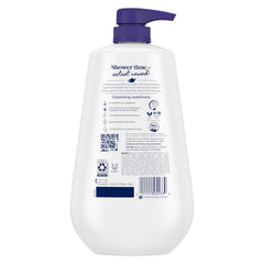 Dove Unwind textura cremosa, limpieza suave y piel confortable.