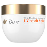 Dove Reparación UV y Brillo: aplicación diaria para cabello protegido.