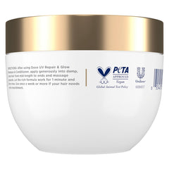 Dove Reparación UV y Brillo: textura ultraligera que penetra rápido.