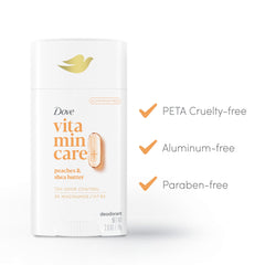 Dove VitaminCare Textura invisible: desodorante que se aplica sin residuos visibles.
