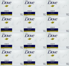 Dove White Cream Bar pack-12 with wrapped bars for daily cleansing.
