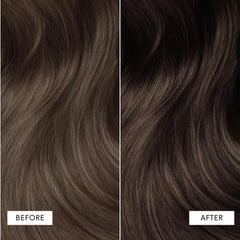 dpHUE Color Dream Dark Brown before-after reveals subtle depth and glossy finish