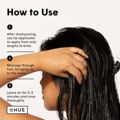 dpHUE Glossy Glaze on hair delivering smooth, frizz-free gloss and softness