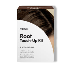 dpHUE Root Touch-Up Kit Medium Brown box open showing compact kit for convenient at-home use