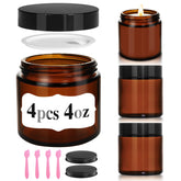 DPLASKA amber glass jar with lid for travel storage and protection