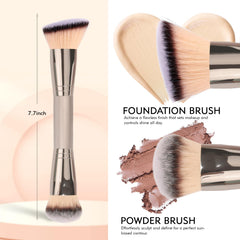 Dpolla bristles close-up showing dense vegan fibers for smooth coverage