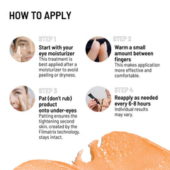 Dr. Brandt Needles No More Baggage applied to a dry under-eye area.