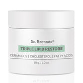 Dr. Brenner Triple Lipid Restore cream jar shows rich hydration for fuller-looking skin.