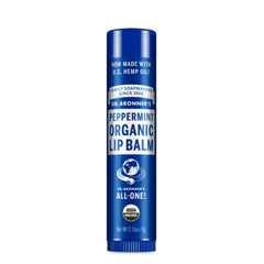 Dr. Bronner's Bálsamo labial orgánico de menta, frente, hidrata labios y aporta frescura