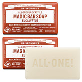 Dr. Bronner's barra castile eucalipto, espuma lujosa para piel suave